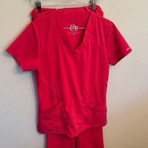 Barco One Women's Pink Scrub Set, size small, pants small petite